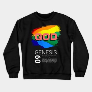 God - Rainbow Quote - Genesis 9 Crewneck Sweatshirt